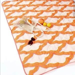 NWT New! SOCIETY6 Pink/Orange Summer Picnic or Beach Blanket 50” x 70" Portable